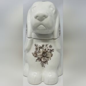 The Pioneer Woman Agatha Brown Charlie Dog Cookie Jar Floral Stoneware 11in
